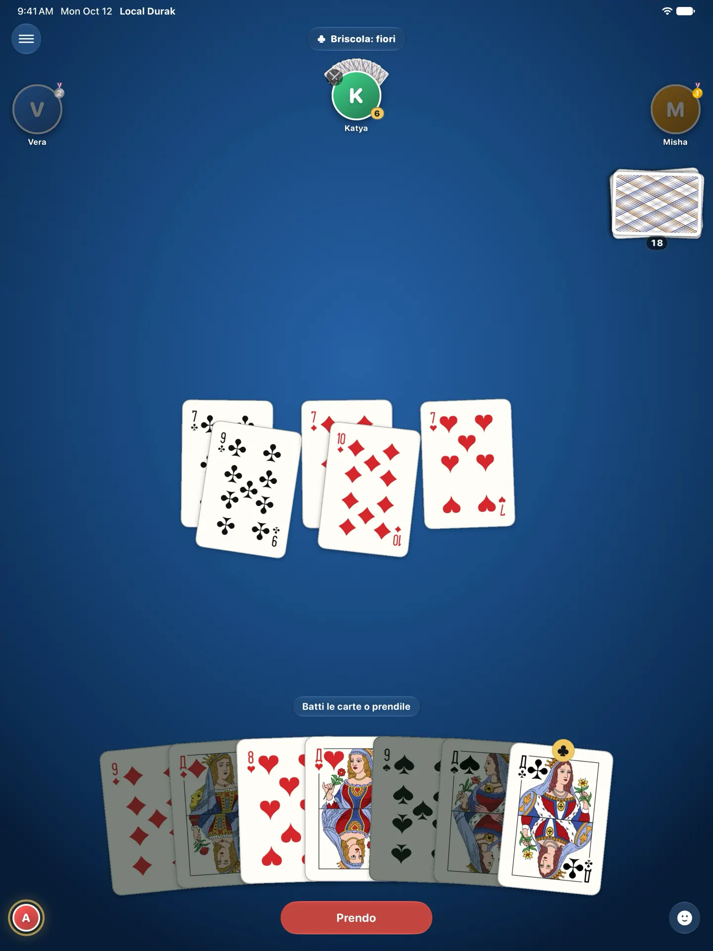 Local Durak su iPad: tutto il tavolo, con tre attacchi da battere